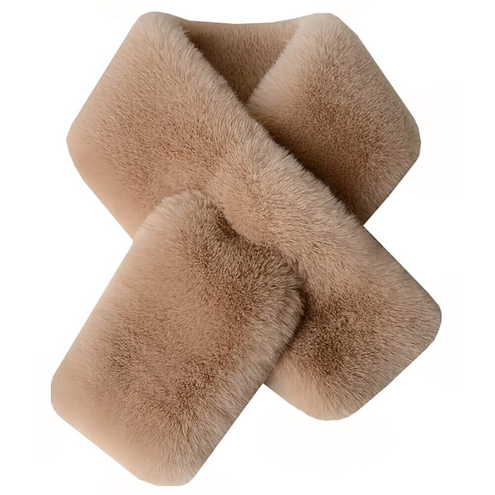 4689 Plush Scarf For Women Winter Furry Faux Fur Loophole Short